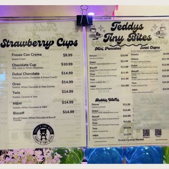 Teddys Tiny Bites - Menu. - Desserts Near Me - Los Angeles, California