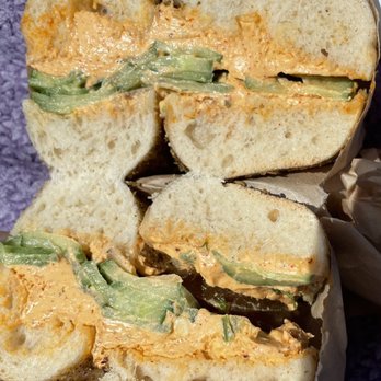 Maury's - Za'atar bagel with hot pepper cream cheese - Bagels Near Me - Los Angeles, California Maury's - Za'atar bagel with hot pepper cream cheese - Bagels Near Me - Los Angeles, California