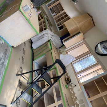Monarch Contracting - A before a cabinet refacing job. - Countertop Installation Near Me