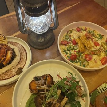 El Huerto - Grilled octopus  Sweet corn pasta  Rack of lamb - Farmers Market Near Me - Cabo San Lucas, BCS