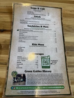 Menu photo 2 Green Gables Hudson, IL