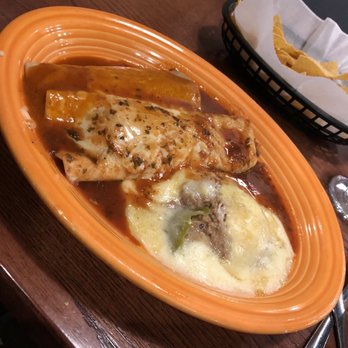 La Carreta - Close up of a combo w/ beef burrito, beef enchilada, and beef Chile Relleno - Mexican Near Me - Bristol, Tennessee
