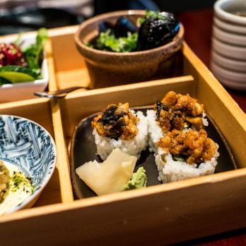 Miyake - bento box  unagi crispy avocado roll - Japanese Near Me - Portland, Maine