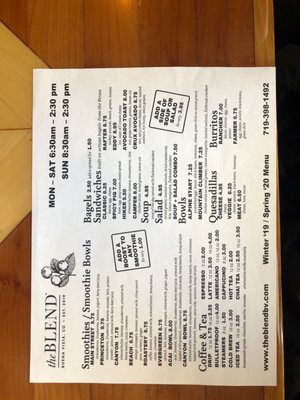 Menu photo 3 The Blend Buena Vista, CO Menu photo 3 The Blend Buena Vista, CO