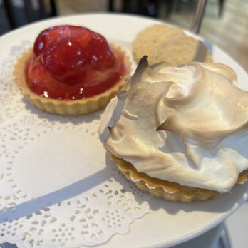 The Willow Tea Rooms - Strawberry tart (cream filling) and lemon meringue tart - British Near Me - Glasgow, GLG