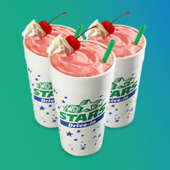 Stars Drive In - three drinks with strawberries on top - Burgers Near Me - Pharr, Texas Stars Drive In - three drinks with strawberries on top - Burgers Near Me - Pharr, Texas