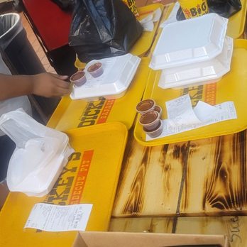 Dickey's Barbecue Pit - a table full of food - Barbeque Near Me - Lancaster, Texas