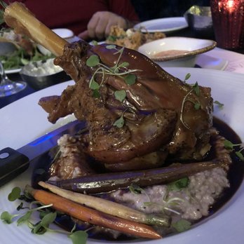 PIAF KITCHEN + WINE + BAR - Lamb shank, purple grits and carrots. - Mediterranean Near Me - Grapevine, Texas
