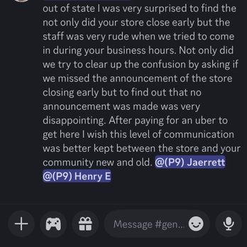 Power 9 Games - Messages to store discord regarding poor service - Hobby Shops Near Me - North Las Vegas, Nevada