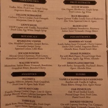 Apotheke - Menu - Cocktail Bars Near Me - New York, New York Apotheke - Menu - Cocktail Bars Near Me - New York, New York