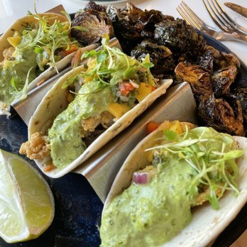 SoLou - Fish tacos with brussel sprouts on the side - New American Near Me - Baton Rouge, Louisiana SoLou - Fish tacos with brussel sprouts on the side - New American Near Me - Baton Rouge, Louisiana