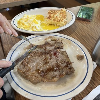 IHOP - T-bone steak and eggs with hash browns. - American Near Me - Columbia, South Carolina IHOP - T-bone steak and eggs with hash browns. - American Near Me - Columbia, South Carolina