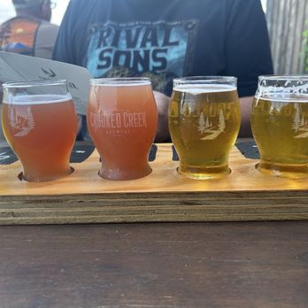 Crooked Creek Brewery - Flight - Breweries Near Me - St. Helens, Oregon Crooked Creek Brewery - Flight - Breweries Near Me - St. Helens, Oregon