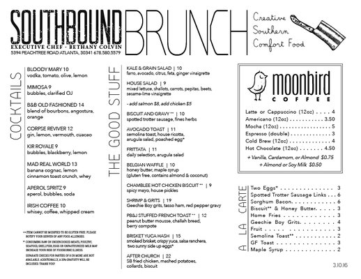 Menu photo 4 Southbound Chamblee, GA