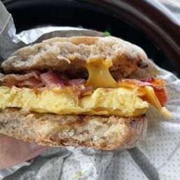 Bacon egg cheese muffin - soft and squishy