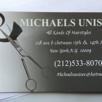 Michael's Unisex - Business Card and Information (side 1) - Hair Salons Near Me - New York, New York Michael's Unisex - Business Card and Information (side 1) - Hair Salons Near Me - New York, New York