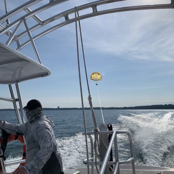 Traverse Bay Parasail - Getting ready to dip feet in! - Boating Near Me - Traverse City, Michigan Traverse Bay Parasail - Getting ready to dip feet in! - Boating Near Me - Traverse City, Michigan