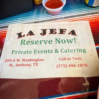 La Jefa Restaurant - Catering - Mexican Near Me - Anthony, Texas