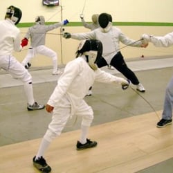 Orange Coast Fencing Academy - Open Bouting. Epee, foil and sabre all going at it.