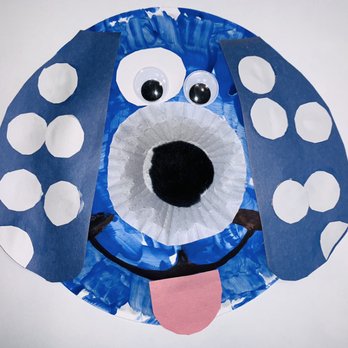 Luisa's Child Care - Blue dog craft. Created with a paper plate. - Child Care & Day Care Near Me - Amarillo, Texas