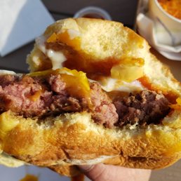 The inside of my Irish Flu burger