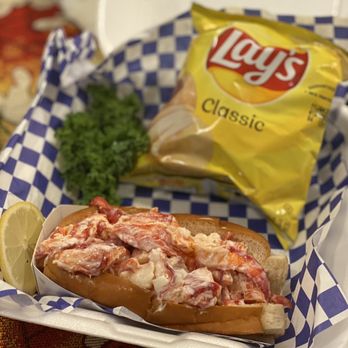 Lobster Pound - New England Roll with chips-regular size, small if not eating anything else with it - Seafood Markets Near Me - Bradenton, Florida Lobster Pound - New England Roll with chips-regular size, small if not eating anything else with it - Seafood Markets Near Me - Bradenton, Florida