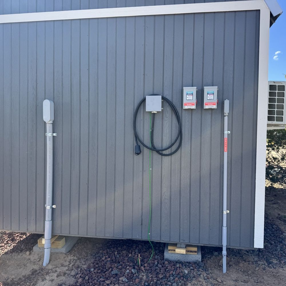 White Mountains Solar - Back of the power shed - Solar Installation Near Me - Show Low, Arizona White Mountains Solar - Back of the power shed - Solar Installation Near Me - Show Low, Arizona