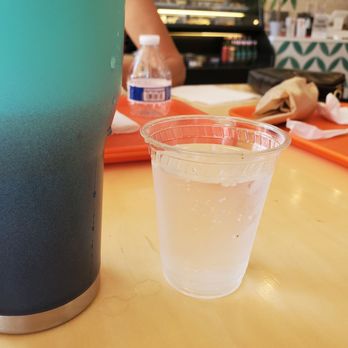 Luscious Lorraine's - This is typical their customer service. A cup of water. In the desert. In June. When it was 112 degrees. They gave me 3oz of water. - Juice Bars & Smoothies Near Me - Palm Desert, California