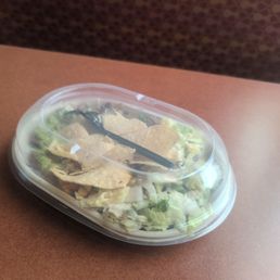 Crappy photo of what I was able to take home for dinner AFTER eating 'lunch'! Definitely a lot more legitimate veggies than fastfood combos.