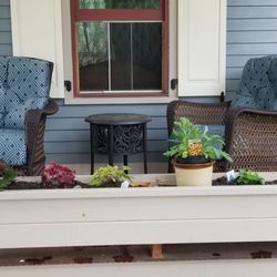 Fox Hill Gardens - One of the completed planters. This one is for semi-shade olants. Plants purchased at Fox Hill Gardens
