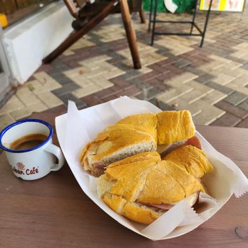 Cuban Cafe - ESPRESSO & HAM AND CHEESE CROISSANT - Cuban Near Me - Deerfield Beach, Florida