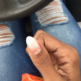 My acrylic soak off.  I still have acrylic on my nail it's just thin.