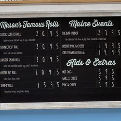 Mason's Famous Lobster Rolls - Menu