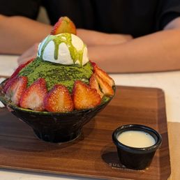 Strawberry Matcha Bingsoo Strawberry Matcha Bingsoo