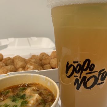 Bopomofo Cafe - Mapo Tater Tots & Summer Blossom Green Tea - Bubble Tea Near Me - San Gabriel, California