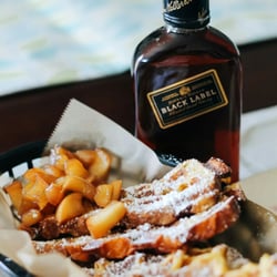 Fusion Pub Grub - Bourbon apple topped french toast waffles