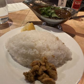 Yoroshiku - Spicy Wagyu beef keema curry with rice and chicken - Ramen Near Me - Seattle, Washington Yoroshiku - Spicy Wagyu beef keema curry with rice and chicken - Ramen Near Me - Seattle, Washington