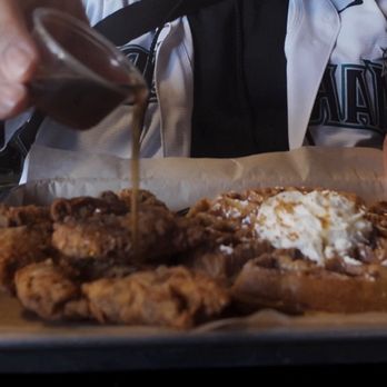 Buddy's Chicken & Waffles - Pumpkin spice waffle + chicken - Waffles Near Me - Tacoma, Washington