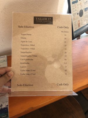 Menu photo 4 Taller 17 Todos Santos, BCS Menu photo 4 Taller 17 Todos Santos, BCS