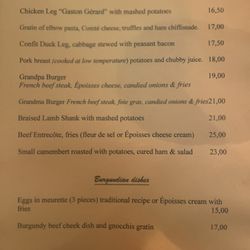 L'Epicerie & Cie - Menu
