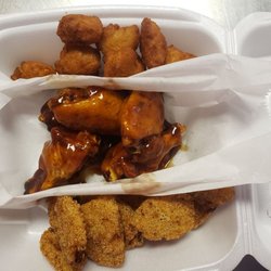 Lorio's Wings-N-Things - Sweet Teriyaki Wings Fried Green Tomatoes-n- Sweet Corn Nuggets....mmmmmmm