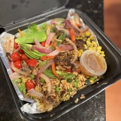 Schu's Grill & Bar - Path of Life Grain Bowl with Mediterranean Veggies. If they ever take this off the menu I'll be devastated!