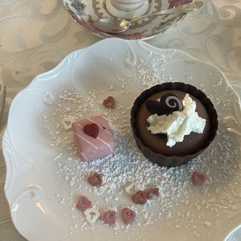 Lisa's Tea Treasures - petit four + choco mousse - Tea Rooms Near Me - Campbell, California Lisa's Tea Treasures - petit four + choco mousse - Tea Rooms Near Me - Campbell, California