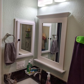 So Cal WoodWorks - New bathroom sink, granite, cabinets and mirror - Cabinetry Near Me
