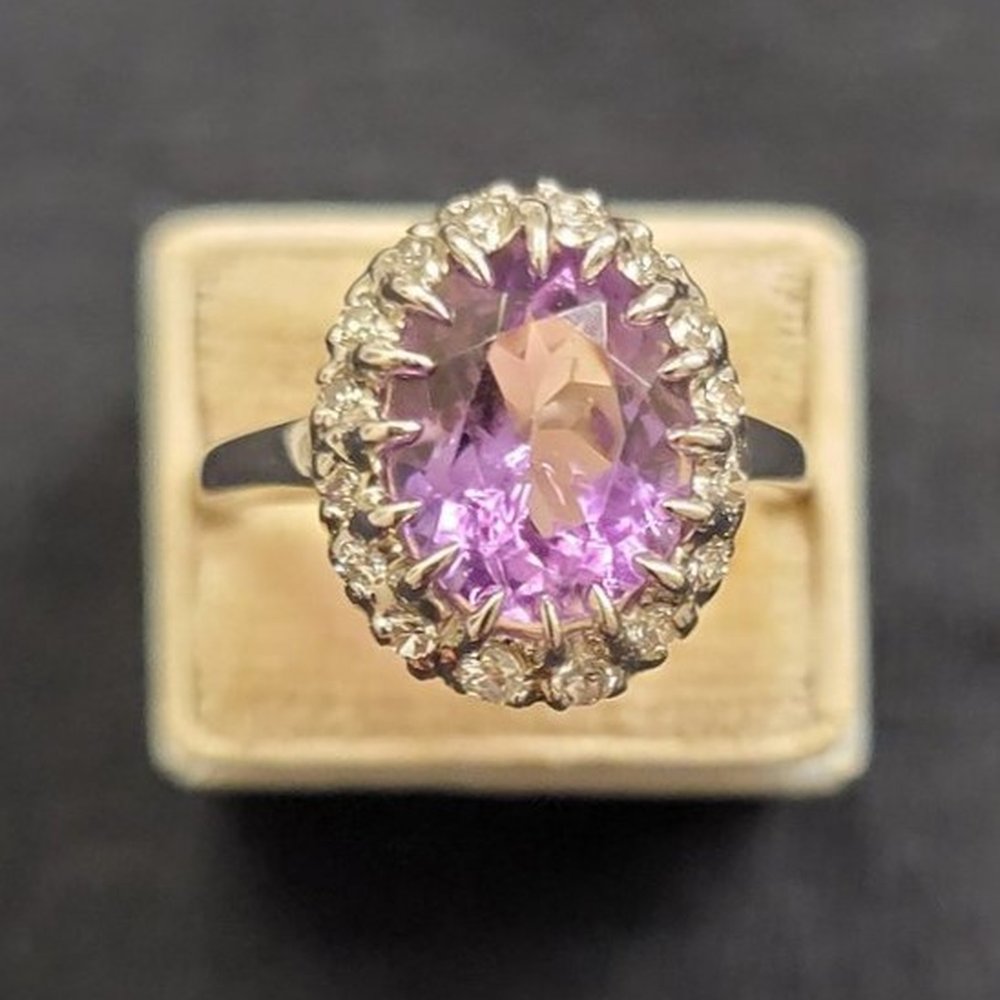 Vintage Amethyst and diamond ring. Vintage Amethyst and diamond ring.