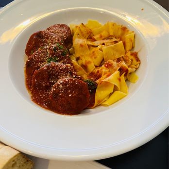 Amici Ristorante - Braciole with homemade papparedelle pasta - Italian Near Me - Kenmore, New York Amici Ristorante - Braciole with homemade papparedelle pasta - Italian Near Me - Kenmore, New York