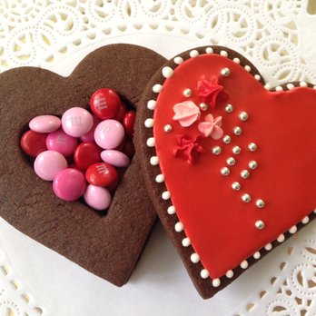 Sweettablescapes - two heart shaped cookies on a doily - Bakeries Near Me - Tenafly, New Jersey Sweettablescapes - two heart shaped cookies on a doily - Bakeries Near Me - Tenafly, New Jersey