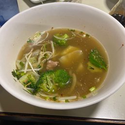 Pho beef with egg noodles