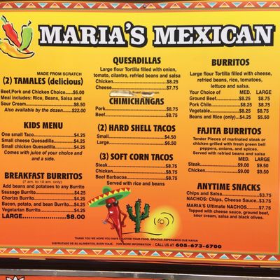 Menu photo 2 Maria's Mexican Custer, SD
