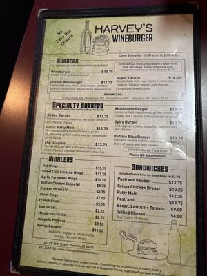 Menu photo 3 Harvey's Wineburger Phoenix, AZ Menu photo 3 Harvey's Wineburger Phoenix, AZ